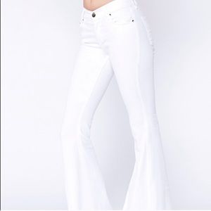 Free People White Bell Bottom Flares